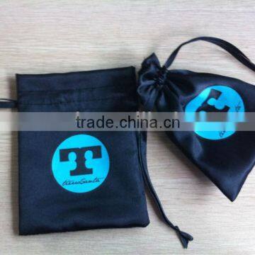 reinforced bottom corners printed satin drawstring shoe bag