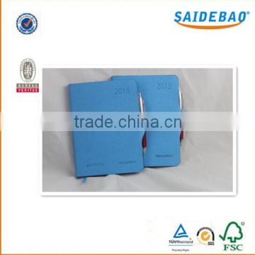 Hot sales promotional embossing logo A5 size genuine/pu leather diary notebook with a pen                        
                                                                                Supplier's Choice