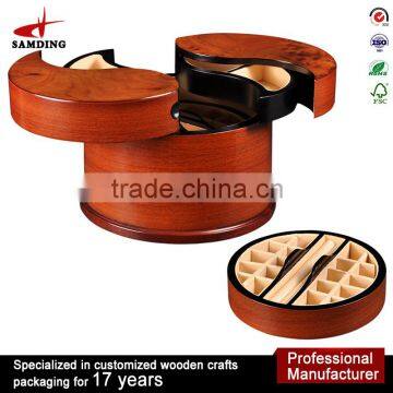 wholesale custom large velvert double open wooden jewelry box for jewellery ring packaging