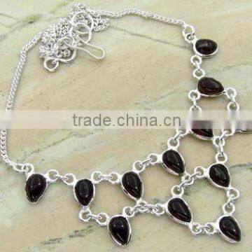 29.20ctw Genuine GARNET & .925 Sterling Silver Necklace Jewelry Wholesale