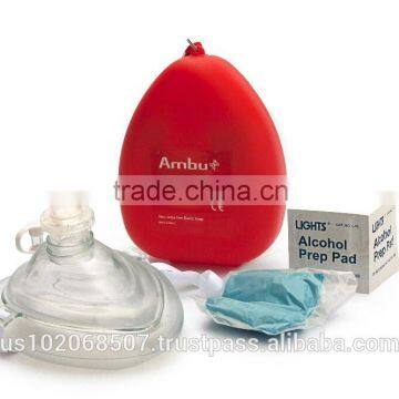 AMBU CPR MASK WITH O2 INLET IN HARD CASE