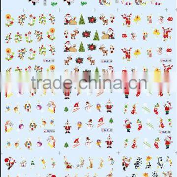 2015 HOT Sell BLE Series Christmas Water Transfer Decals Christmas Nail Rrt Sticker