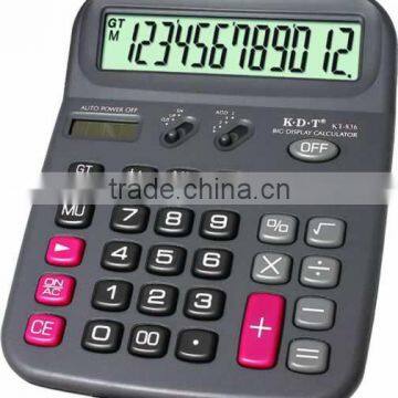 12 digits desktop solar big calculator with large gradient display KT-836