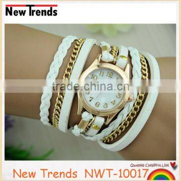 2015 Fashion New Design Multilayer Leather Bracelet Watch