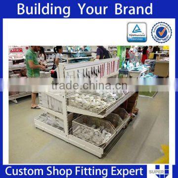 supermarket functional metal shop display products with price tag