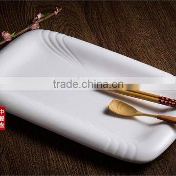 Industry ceramic dinner set white dessert rectangular dinner plate for restaurant weddings