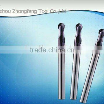 Carbide micro grain long shank ball nose end milling cutter