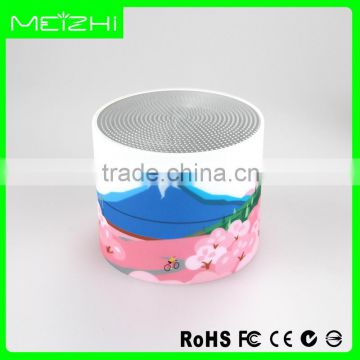 Full custom printing round cylinder mini Bluetooth speaker for promotion gift