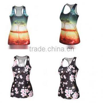 Women Sexy Bodycon Delicate Summer New Tree Print 3D Vest Tops