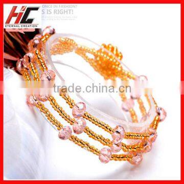 wholesale new arrival pink crystal handmade glass beads bracelet