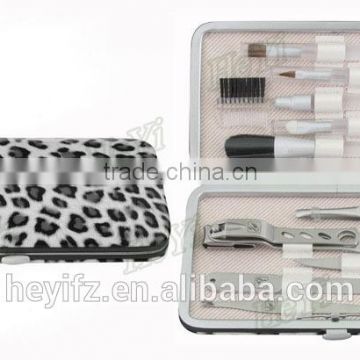 2016 New Arrival 10PC Sexy Varied Color Leopard Manicure Set With Makeup Brushes