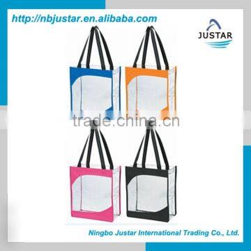 2015 New Design Lady Tote Bag PVC Fully Transparent Beach Bag