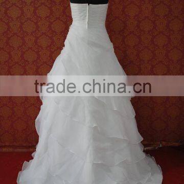 (MY0018) Organza Ruffle Skirt Real Sample Wedding Dress Made In China photo-2