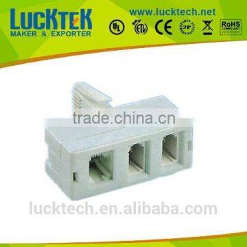 3 OUTLET SOCKET UK TELEPHONE ADAPTOR