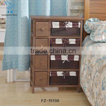 Antique Style Nightstands Bedside Table With Bamboo Drawer