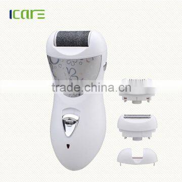 Rechargeable 3 in 1 lady shaver , callus remover and epilator