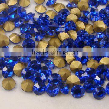 Your best source Full big sizes low defect ss45 sapphire blue color pointback rhinestone chaton for fashion necklace