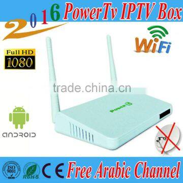 Hot Sale PowerTv X6 Arabic IPTV Box Free 480 HD Live TV IPTV Set Top Box French Arabic,Africa Channels free lifetime