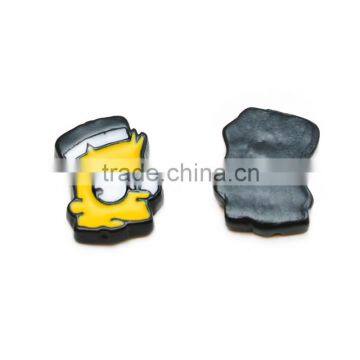 New design Lovely carton enamel jewelry accessories wholesale yellow color alloy accessories size 10.5*8mm