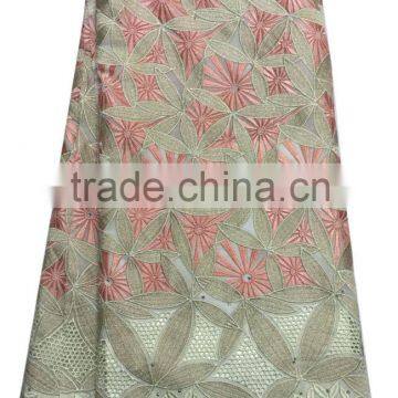 CL7540-1 beige-peach fashion classical simple voilet swisslace African cotton fabric with stones for man and woman