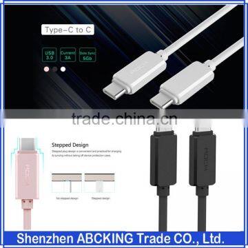 ROCK 3A USB 3.0 type C to C Cable for Meizu Pro 6 xiaomi mi5 HUAWEI P9 Quick Data Sync 5GB type C 3.0 USB data Cables