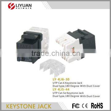 LY-KJ6-30 cat6 Keystone Jack White RJ45 Network Ethernet connector with dust cover