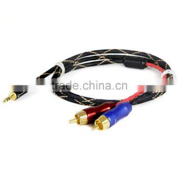 ZY ZY-013 HiFi Cable Professional 3.5mm to AV 2 RCA Audio Cable