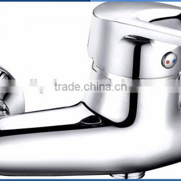 Classic lavatory single zinc handle brass body shower tray faucet chrome plating wall mounted shower tray mixer