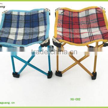 Plaid cheap outdoor folding stool/Aluminum Tube Compact fishing stool