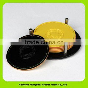 16030 China manufacture wholesale low price custom PU leather cup coaster