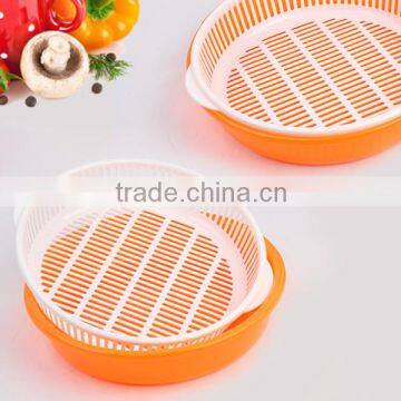 Double Layer Round Washing Basket Fruit Draining Basket Plastic PP Kitchen Basket photo-2