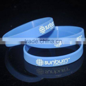 Debossed logo silicone bracelets / advertising silicone wristbands