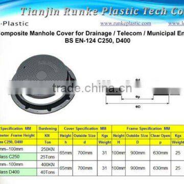 FRP SMC Manhole Cover EN124 D400 Dia.630mm