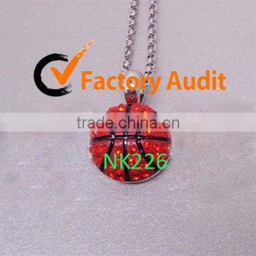NK226 Rhinestone Basketball Charm Pendant Necklace/ Jewelry Findings