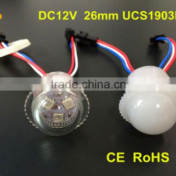 DC12V Led pixel light 26mm with 3 leds full color SMD5050 for disco