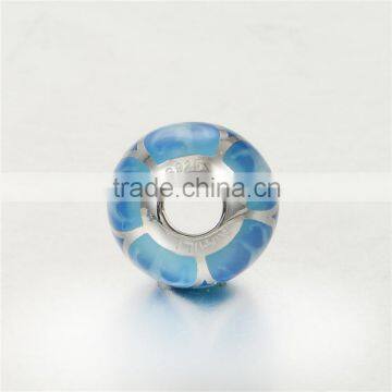 2016 Wholesale Bule Enamel 925 Silver Charm Bracelets AMLD001B photo-3