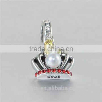 Crown Shape Designs Pearl Pendant For Girl Bracelet Jewelry photo-4