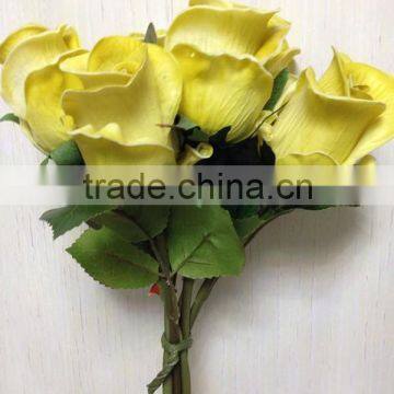 handmade pu bouquet flowers ,china artificial rose bud bouquet flowers for wedding