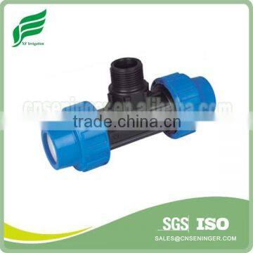 PP Male Tee Union Fitting for PE Pipe PN16