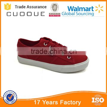 red plain canvas shoes