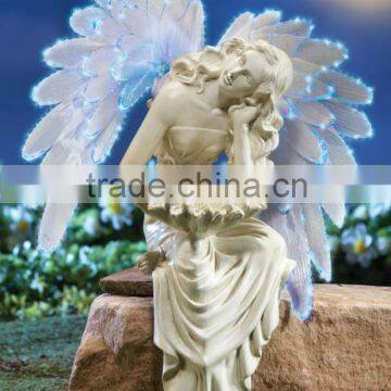 angel garden sitter with fiber optic wings