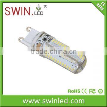 350lm silicon cover 3.5w G9 led lamp 110v 360 degree 2700k