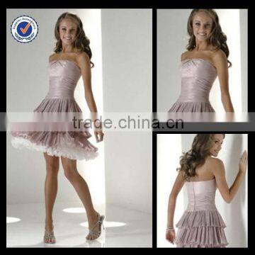 New Design Wholesale Custom Made Mini Cute Strapless Tiered Dress Corset Girl Homecoming Dress H0053