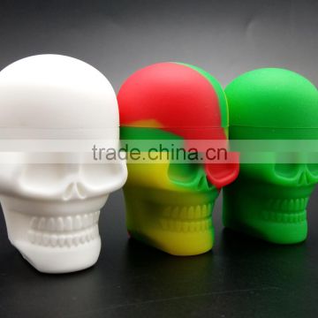 USA Canada FDA food grade 15ml matte finish non stick skull rubber silicone dab container