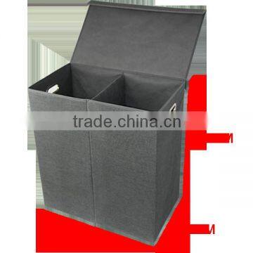 2016 Hot Selling Double Hamper Foldable Laundry Basket