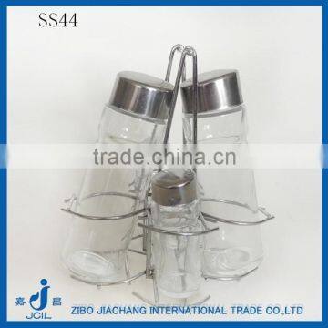 4pcs/set oil vinegar glass jar set with rack