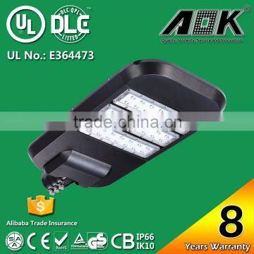 8 Years Warranty UL DLC EMC LVD RoHS SAA IP67 IK10 LED Road Light with Photocell