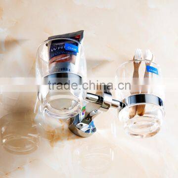 Bathroom Accessory With Brass Double Cup Holder for Hotel Family Use.