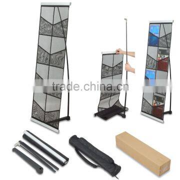 High Quanlity! Magazine Holder Net Type Double Row Literature Stand