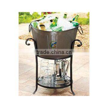 Multifunctional galvanized metal tubs with stand